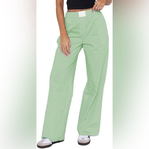 Pants - Green Striped Pants